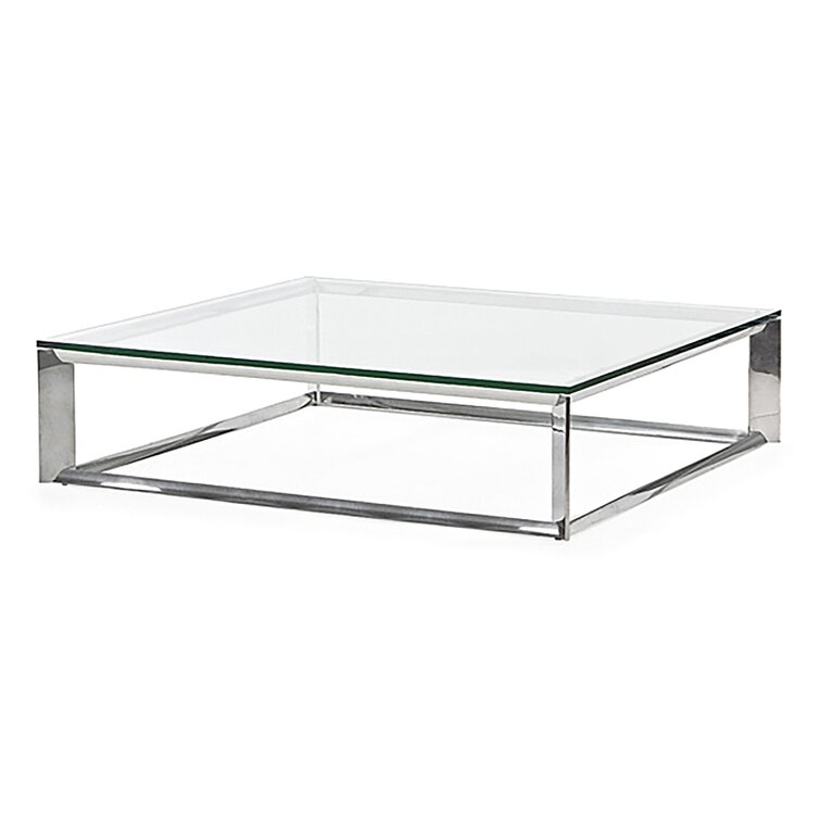 Orren ellis glass coffee shop table